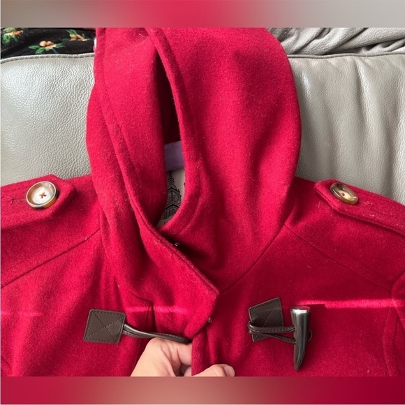 london Fog Women’s Wool, red peacoat with hood Size SP - Picture 9 of 9